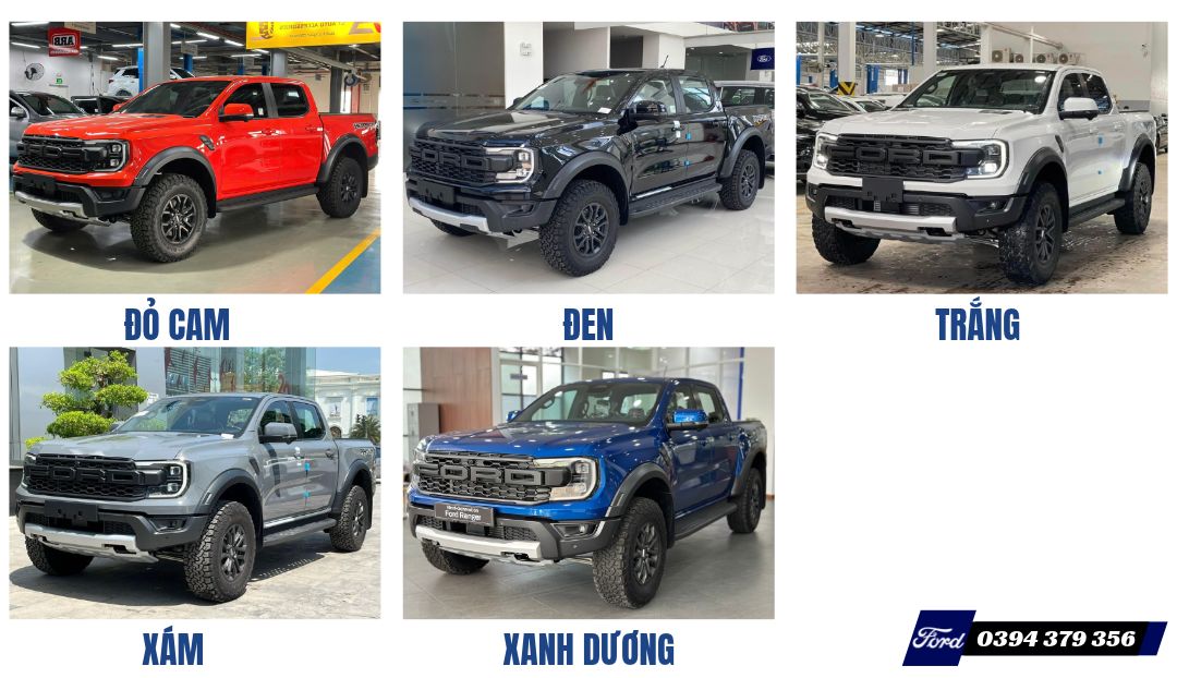 Chi Tiết Ford Ranger Raptor 3.0L V6 2026 - Giá Xe, Thông Số Và Thiết Kế 25 Bảng màu Xe Ford Ranger Raptor 3.0 V6 2026