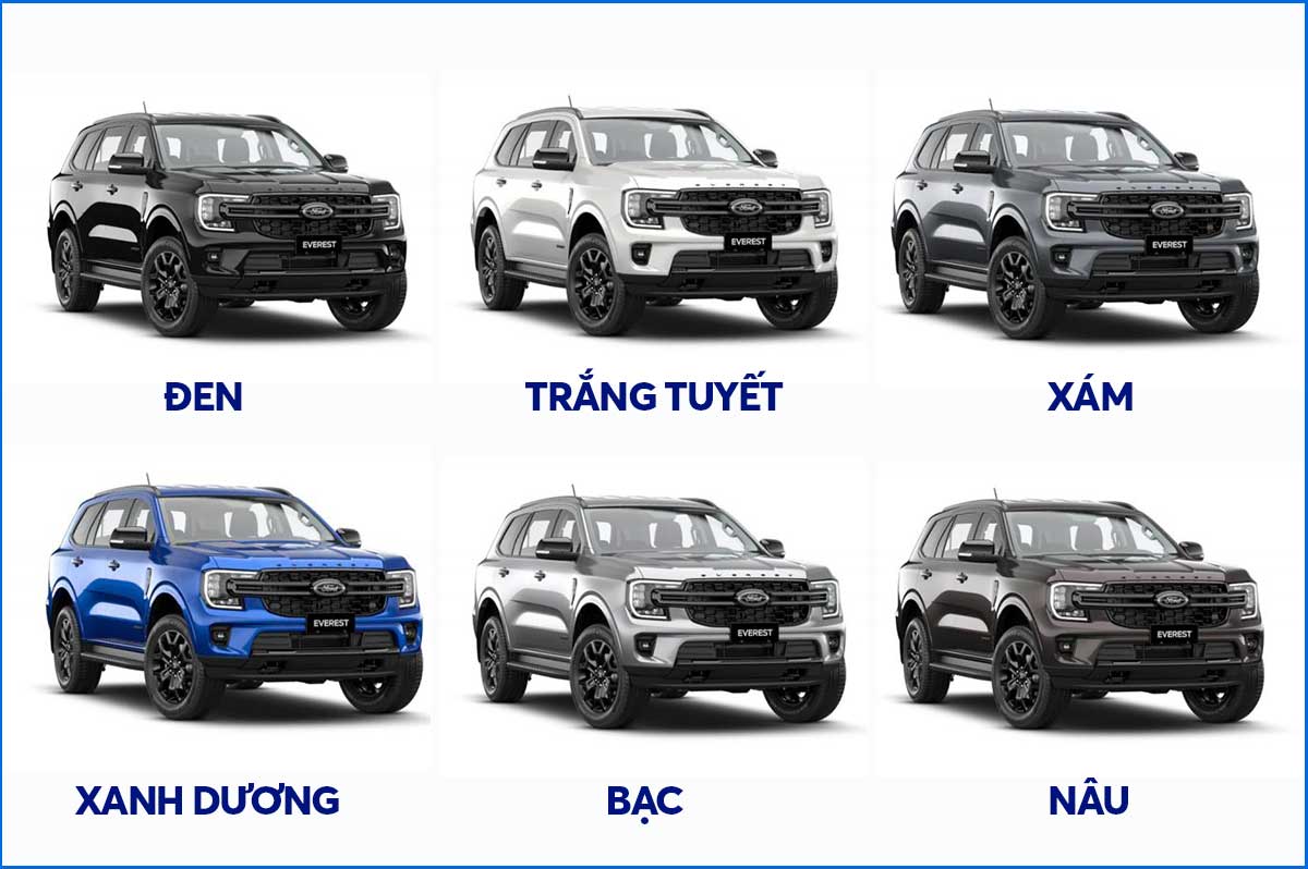 Bảng màu xe Ford Everest Sport 4x2 2024