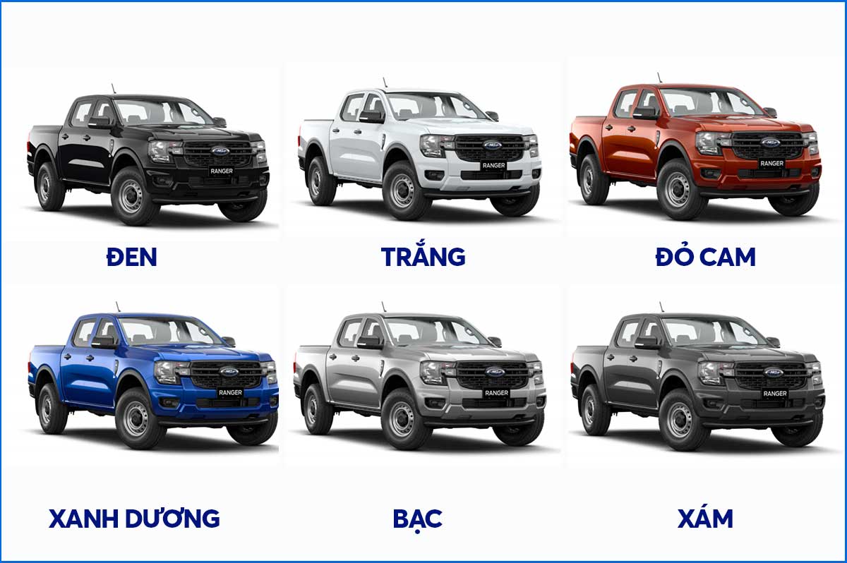 Bảng màu xe Ford Ranger XL MT 4x4