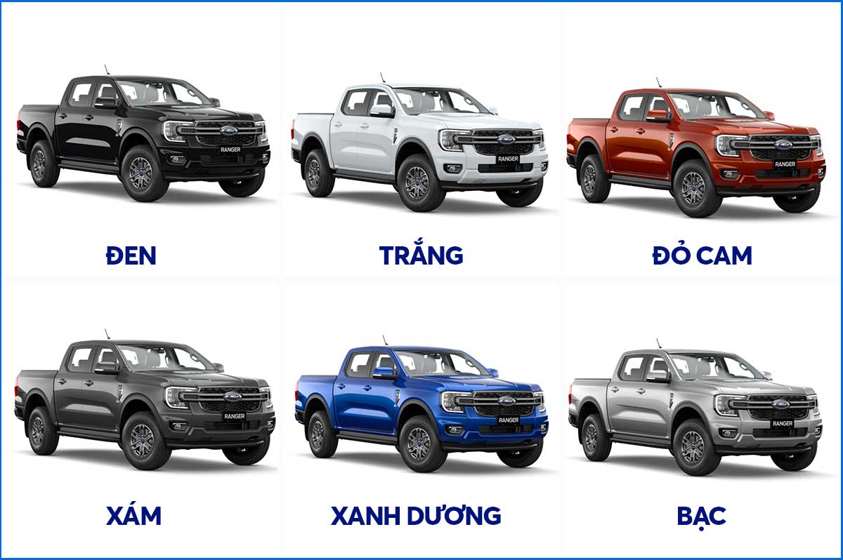 Màu xe Ford Ranger XLS AT 4X4 2024