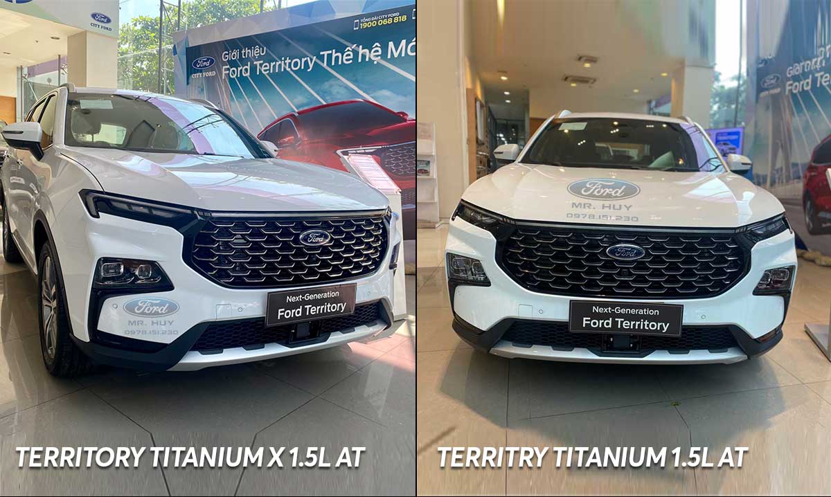 So sánh ngoại thất Ford Territory Titanium và Titanium X - Đầu xe