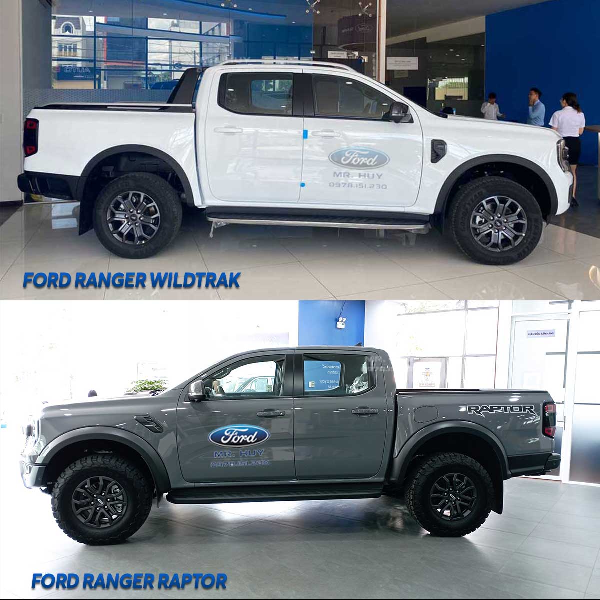 So sánh thiết kế ngoại thất Ford Ranger Wildtrak và Raptor - Thân Xe