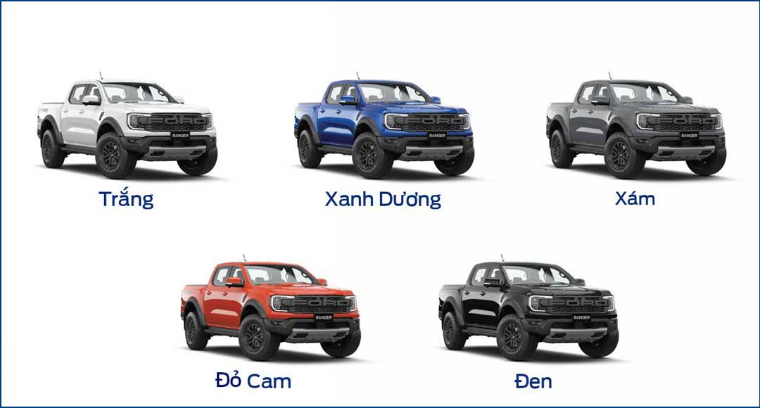 Màu xe Ford Ranger Raptor