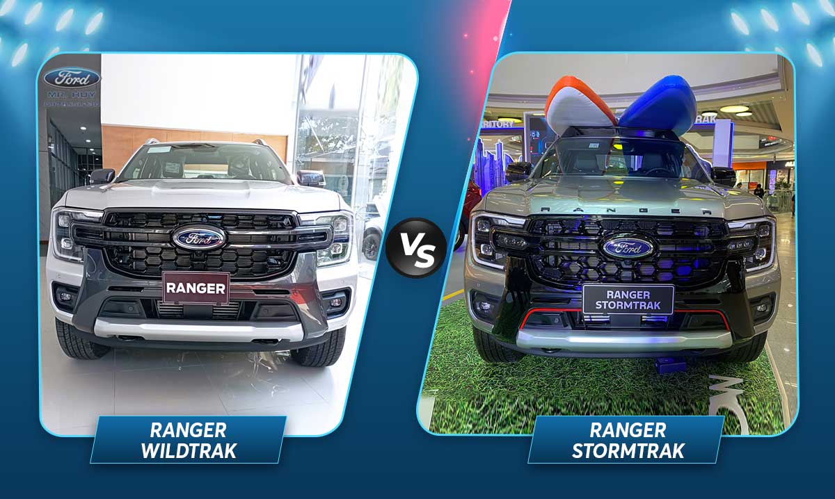 So sánh Ford Ranger Wildtrak và Stormtrak.