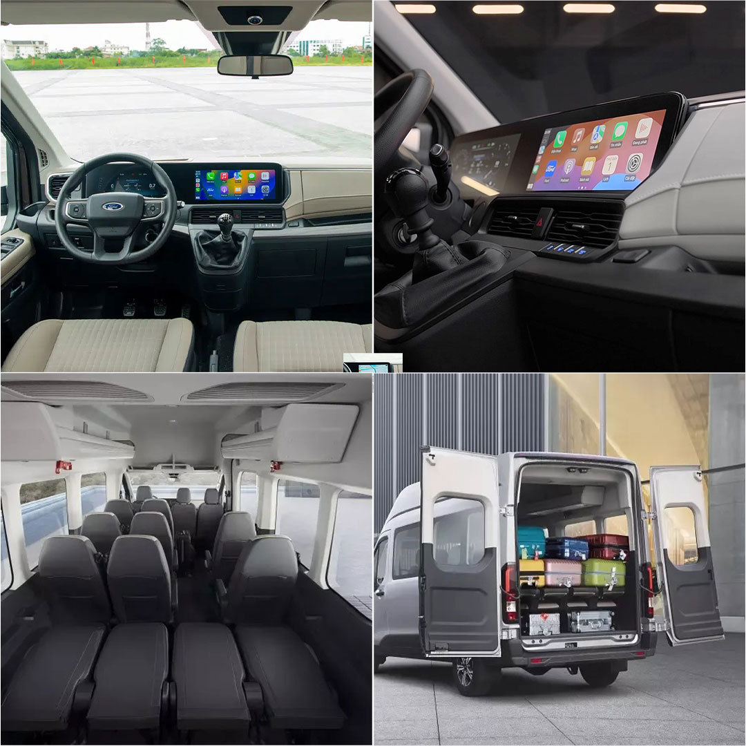 Thiết kế nội thất Ford Transit 2025.