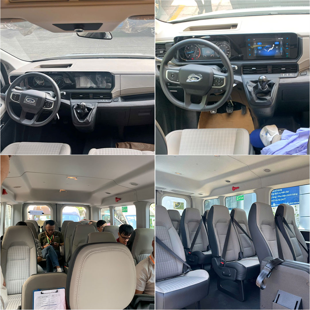 Không gian nội thất của Ford Transit Trend 16 chỗ