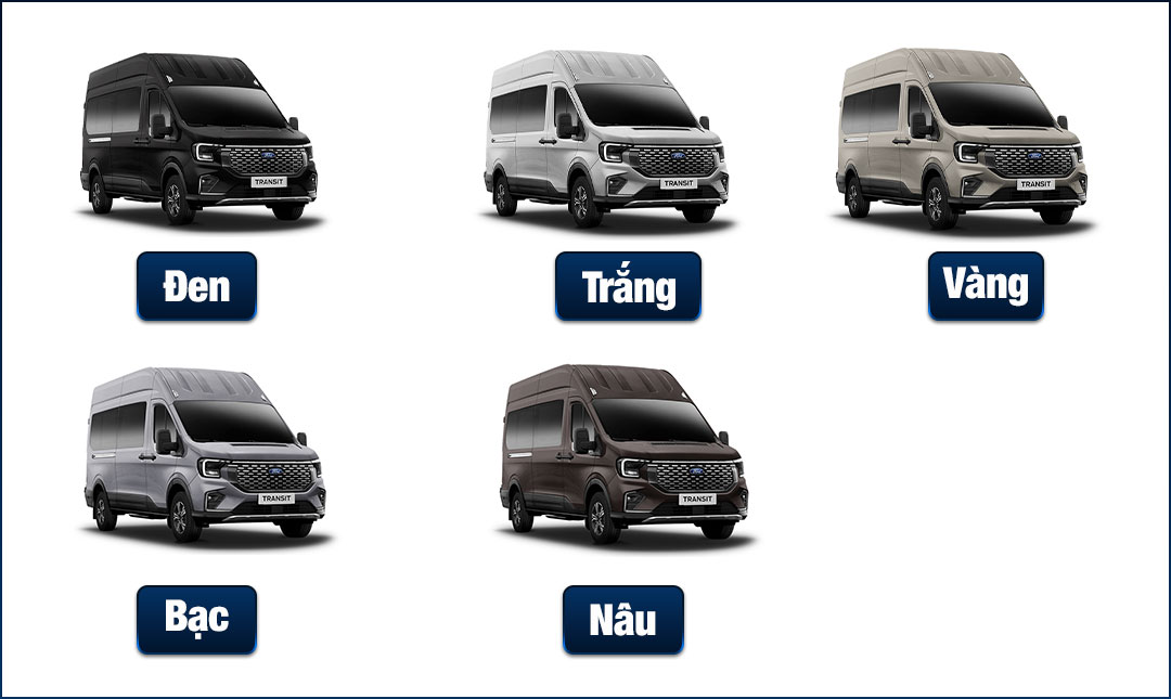 Bảng màu xe 16 chỗ Ford Transit Premium